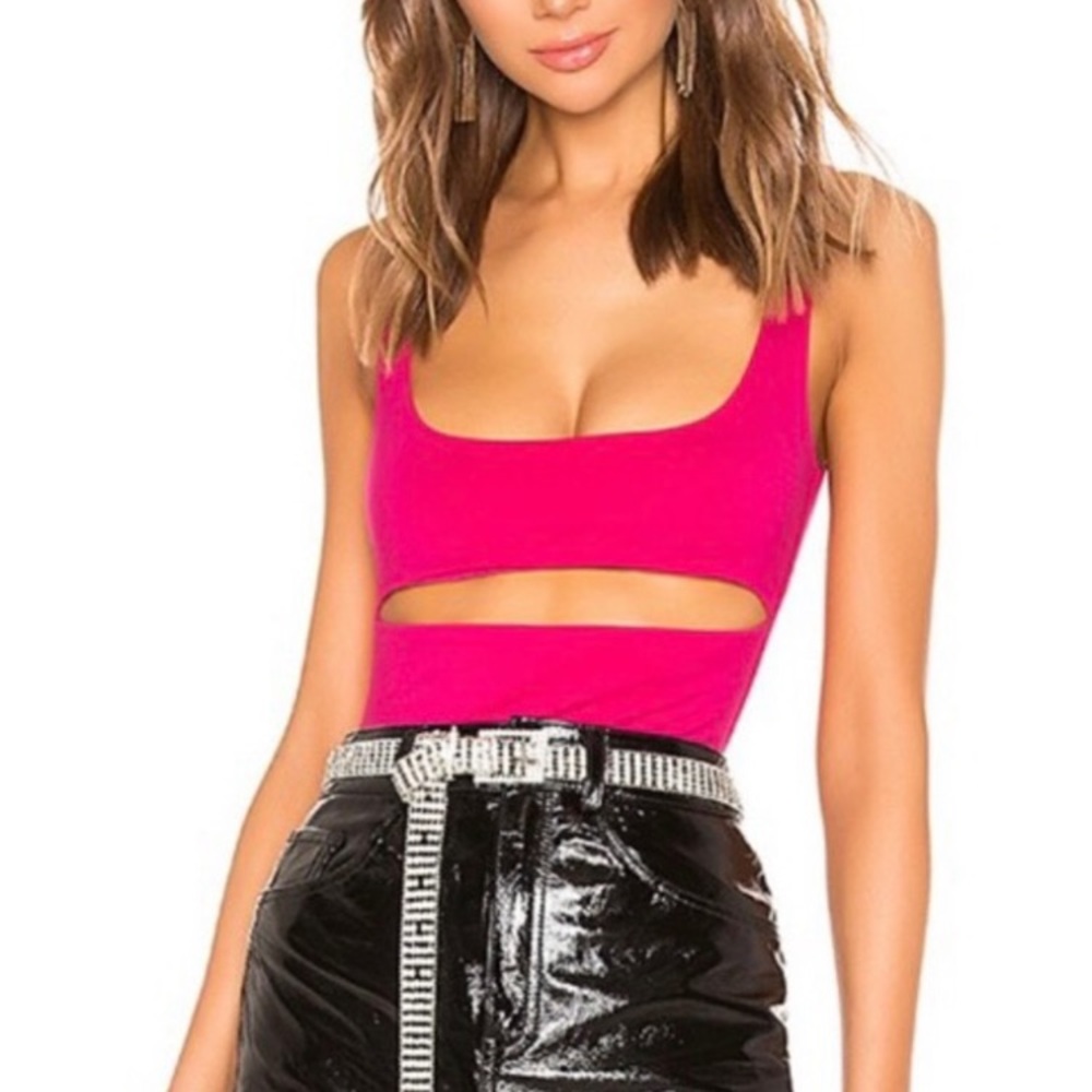 h:ours Brie Hot Pink Bodysuit